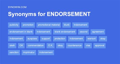 synonym of endorsement